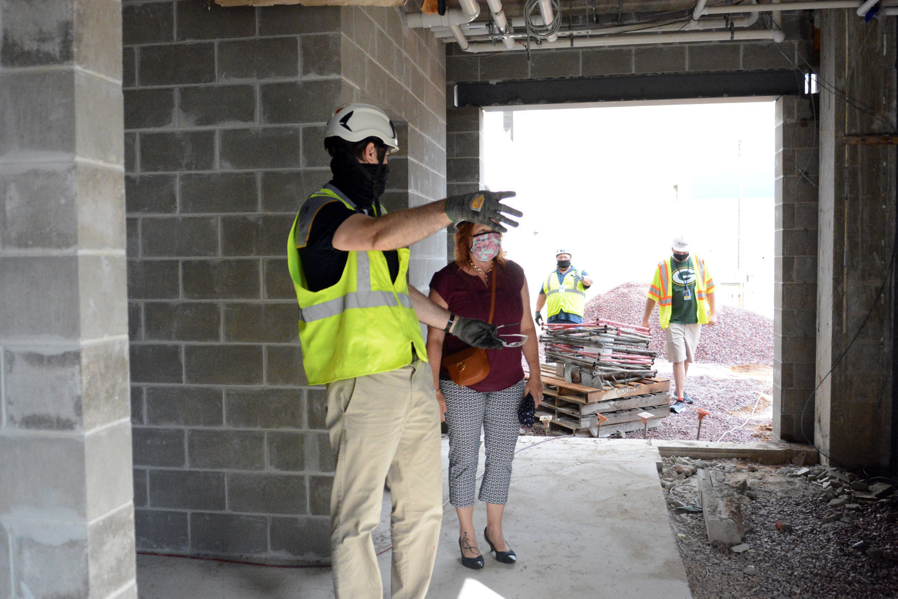 Baraboo middle school construction tour, June 23, 2020
